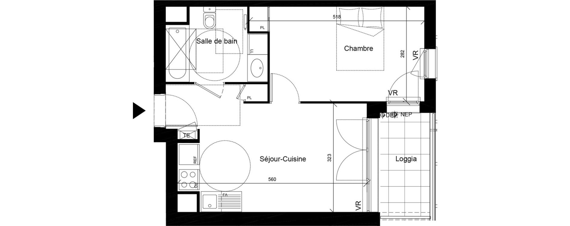 Appartement T2 de 38,70 m2 &agrave; Givors Centre