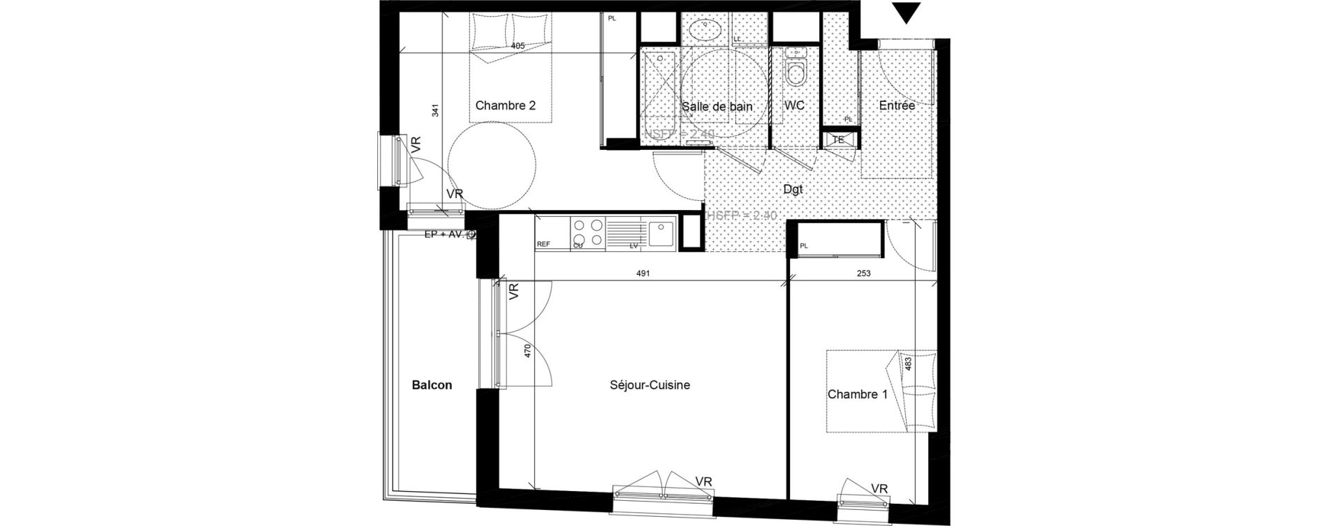 Appartement T3 de 64,00 m2 &agrave; Givors Centre