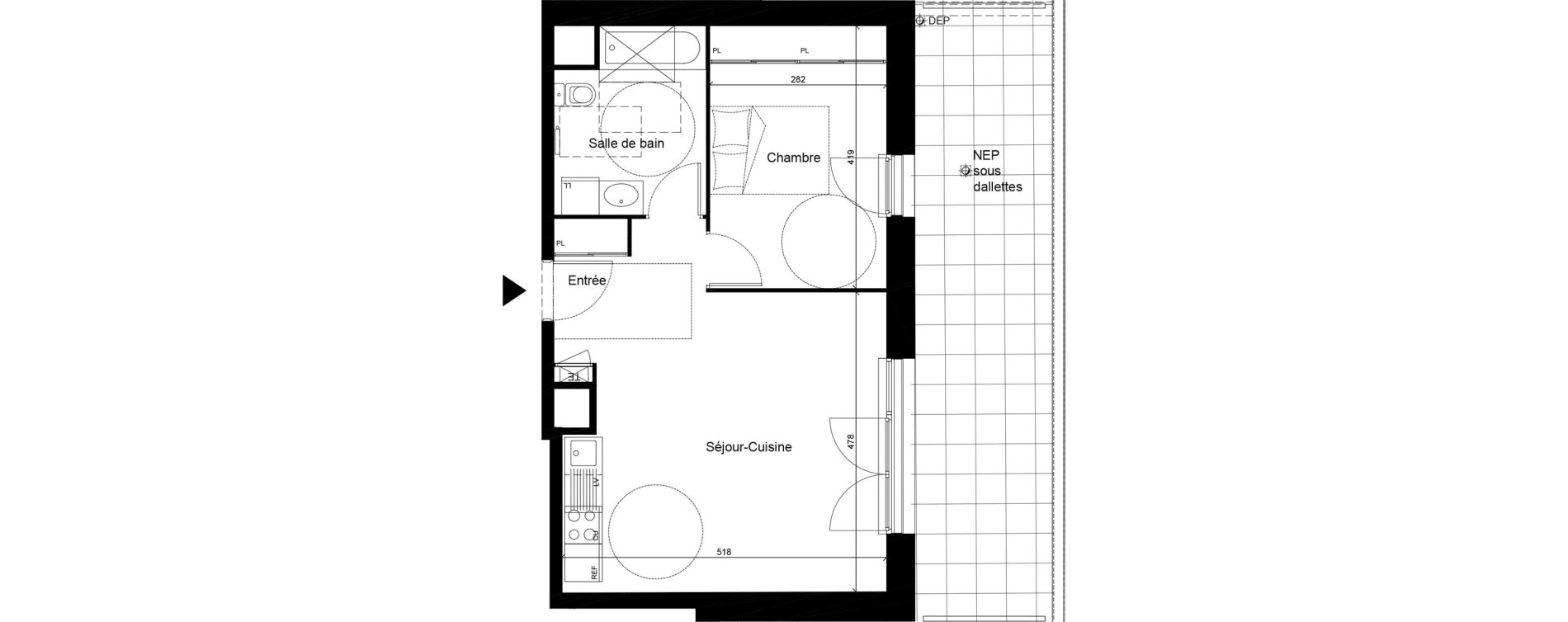 Appartement T2 de 45,90 m2 &agrave; Givors Centre