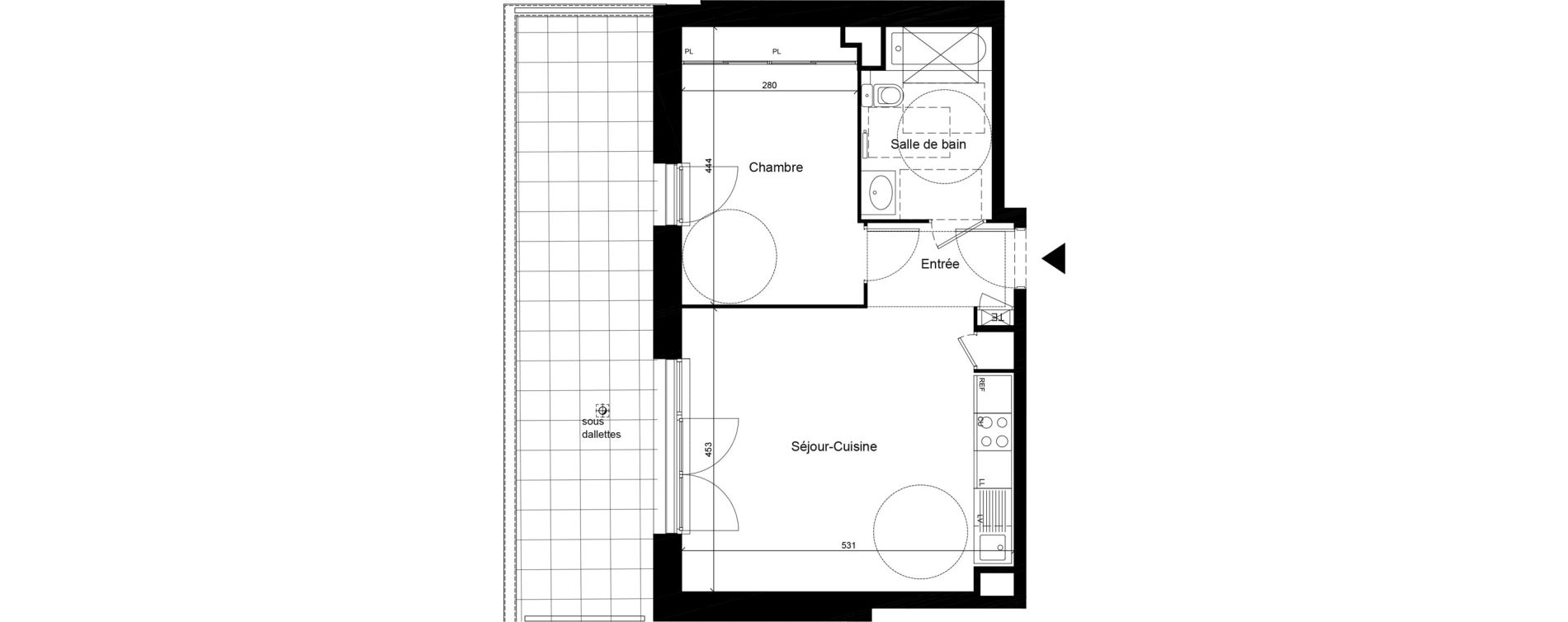 Appartement T2 de 45,40 m2 &agrave; Givors Centre