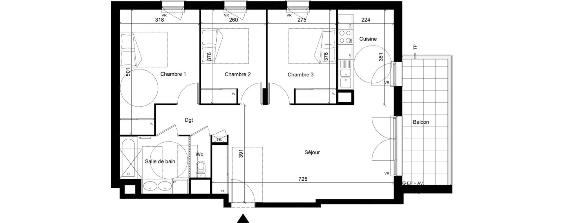 Appartement T4 de 79,30 m2 &agrave; Givors Centre