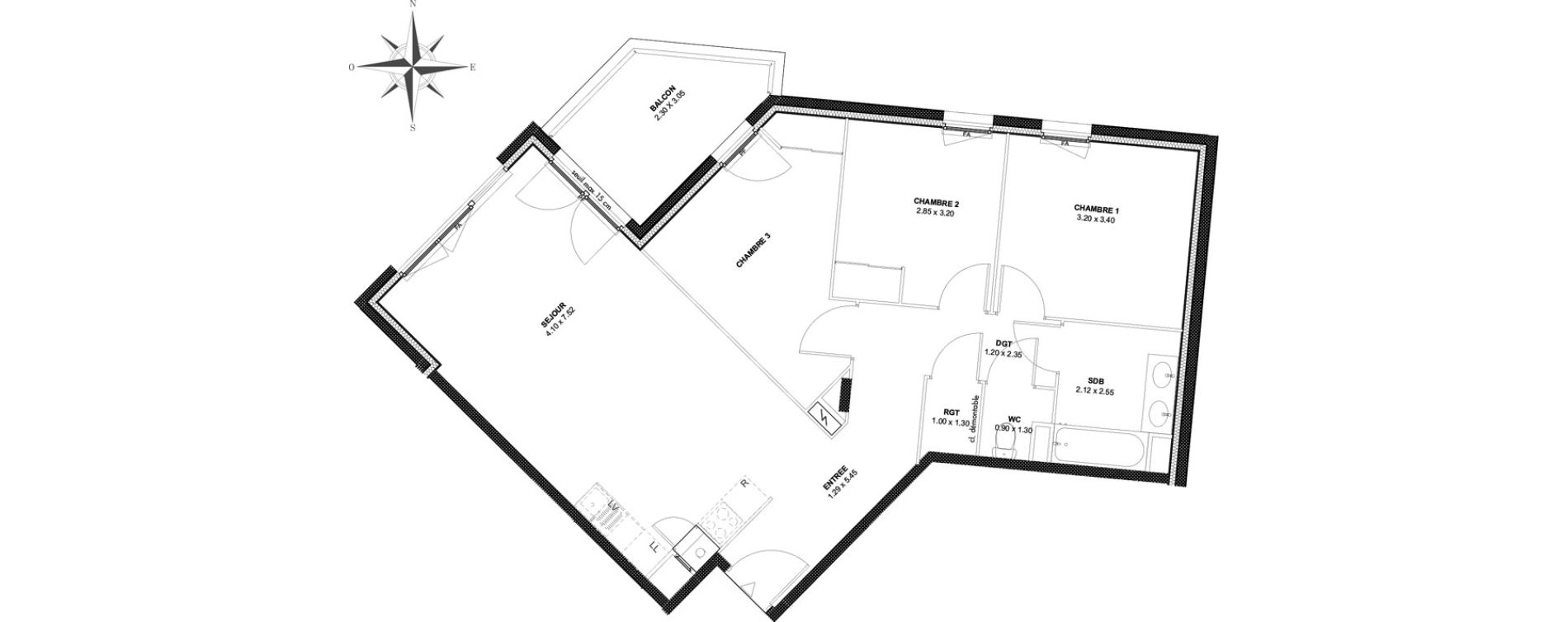 Appartement T4 de 80,20 m2 &agrave; Givors Centre ville