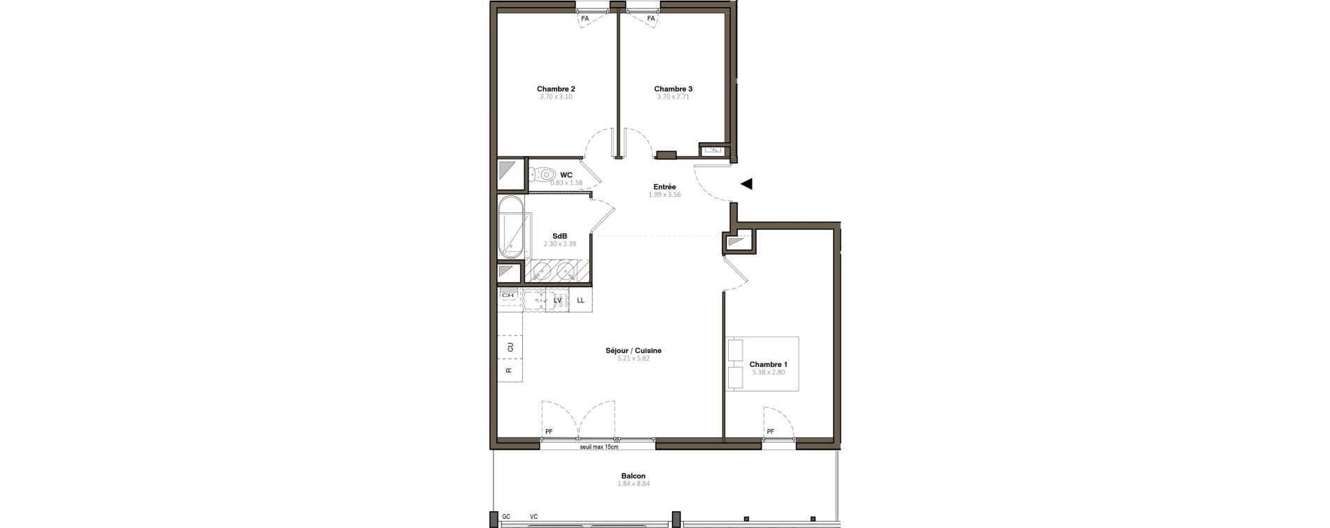 Appartement T4 de 76,27 m2 &agrave; Givors Centre