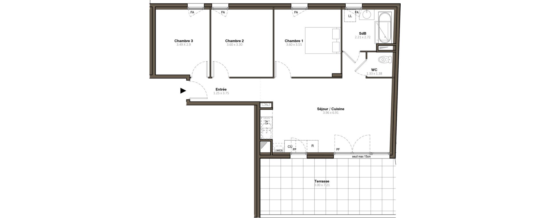 Appartement T4 de 75,66 m2 &agrave; Givors Centre