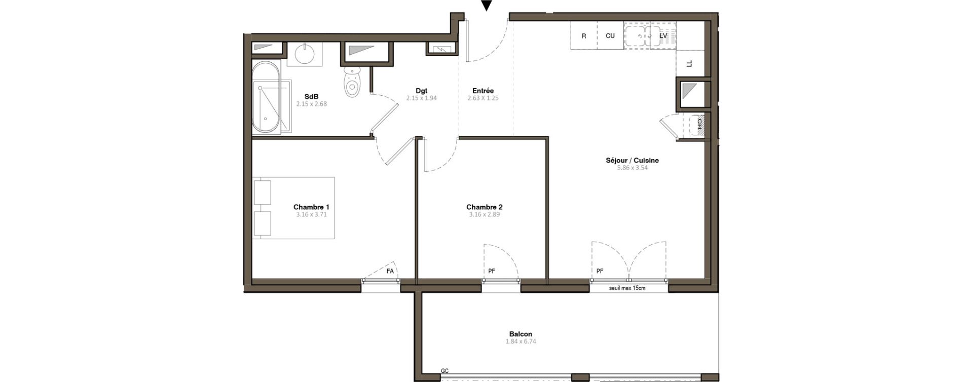 Appartement T3 de 55,38 m2 &agrave; Givors Centre