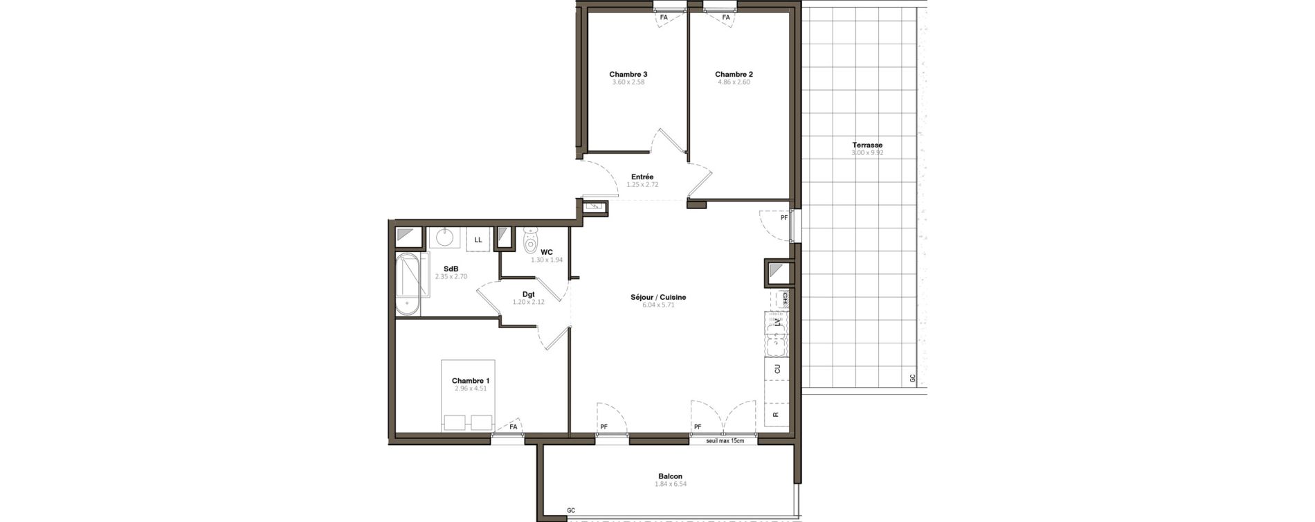 Appartement T4 de 81,56 m2 &agrave; Givors Centre