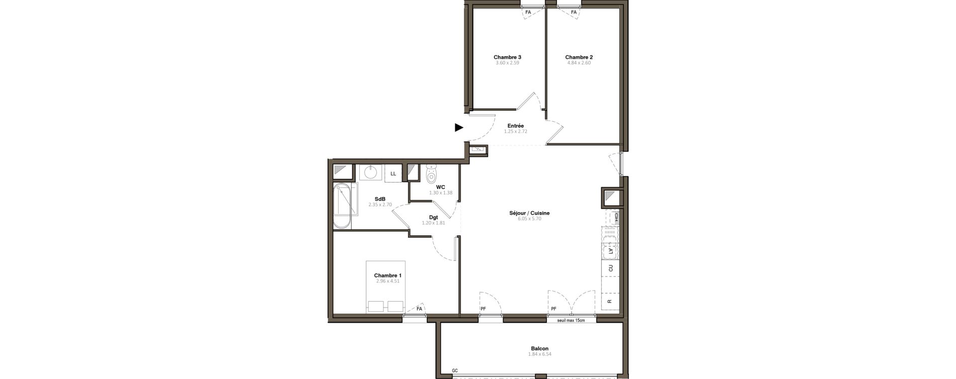 Appartement T4 de 81,81 m2 &agrave; Givors Centre