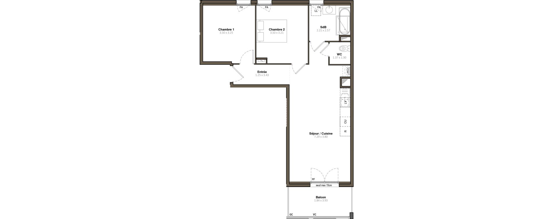 Appartement T3 de 63,29 m2 &agrave; Givors Centre