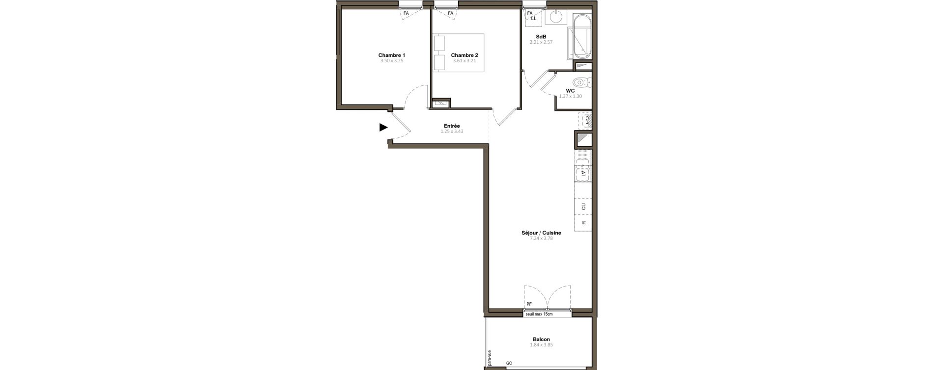 Appartement T3 de 63,17 m2 &agrave; Givors Centre