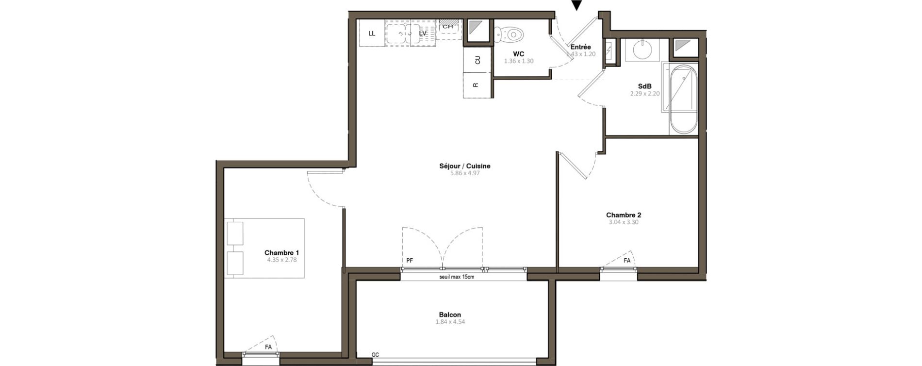 Appartement T3 de 57,07 m2 &agrave; Givors Centre