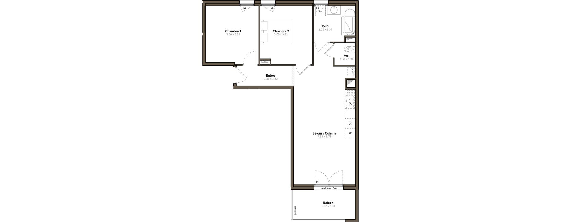 Appartement T3 de 63,07 m2 &agrave; Givors Centre