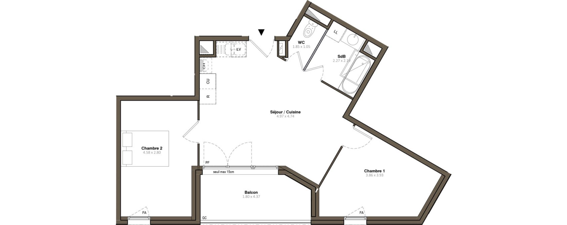 Appartement T3 de 56,58 m2 &agrave; Givors Centre