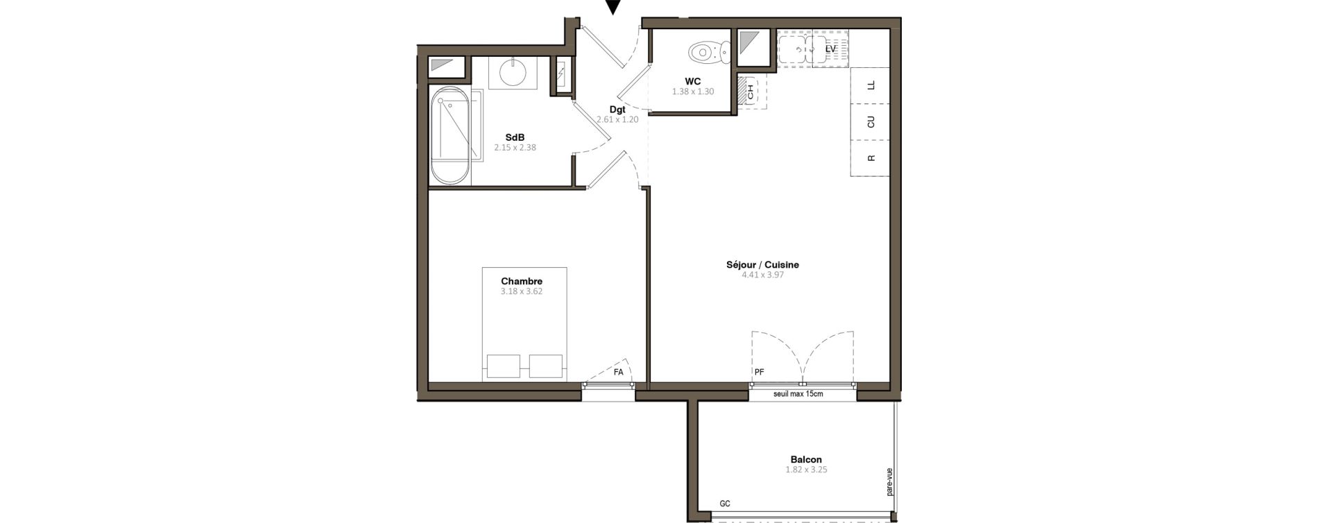 Appartement T2 de 41,90 m2 &agrave; Givors Centre