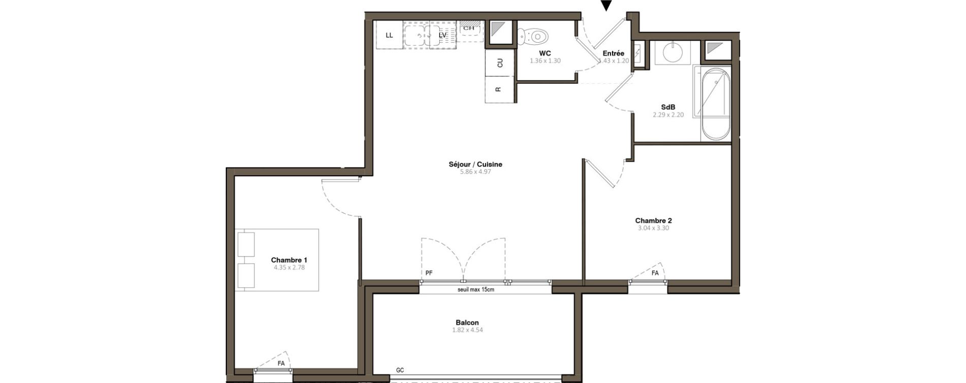 Appartement T3 de 57,07 m2 &agrave; Givors Centre