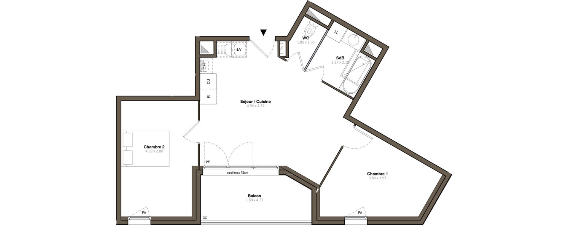 Appartement T3 de 56,58 m2 &agrave; Givors Centre