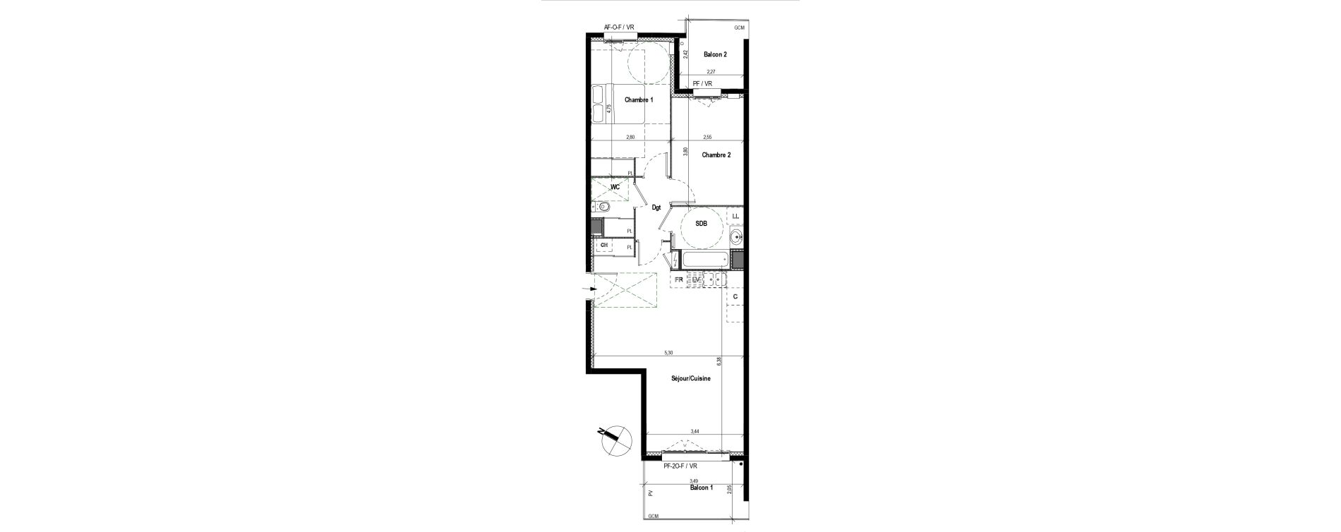 Appartement T3 de 65,00 m2 &agrave; Givors Centre