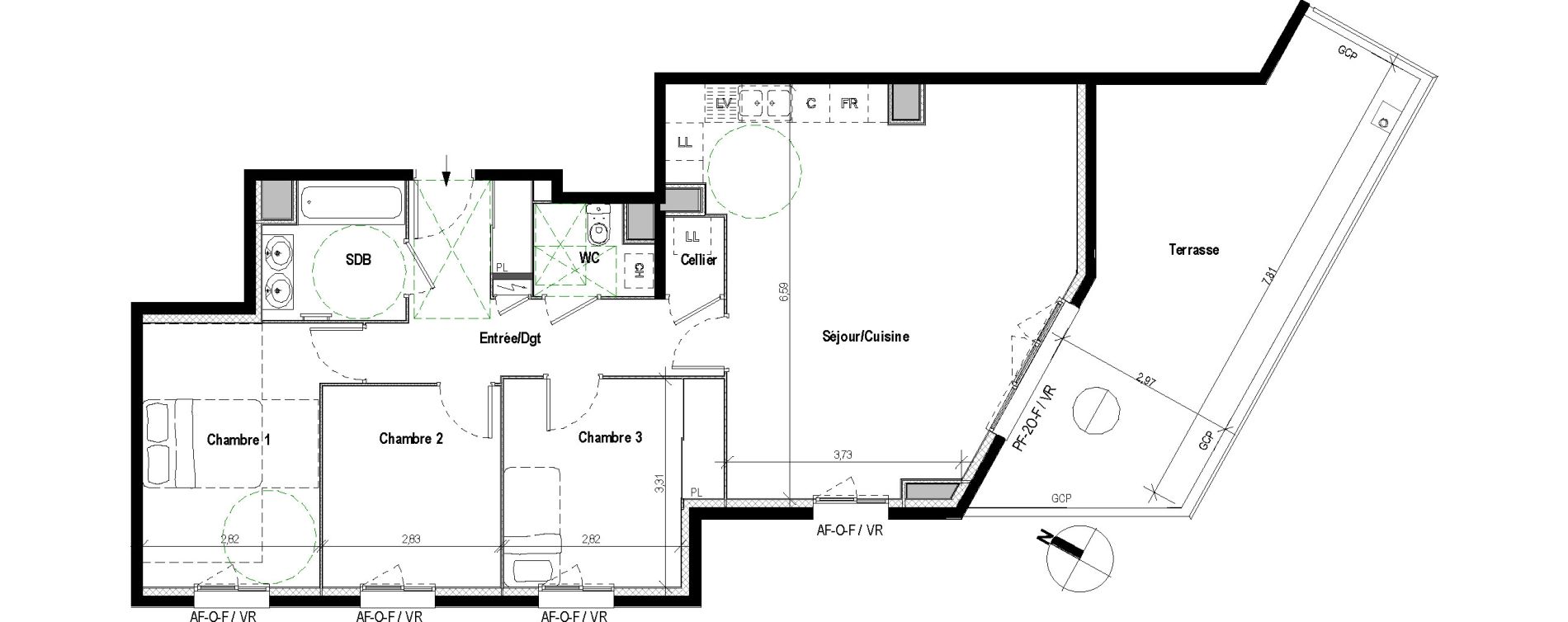 Appartement T4 de 85,30 m2 &agrave; Givors Centre