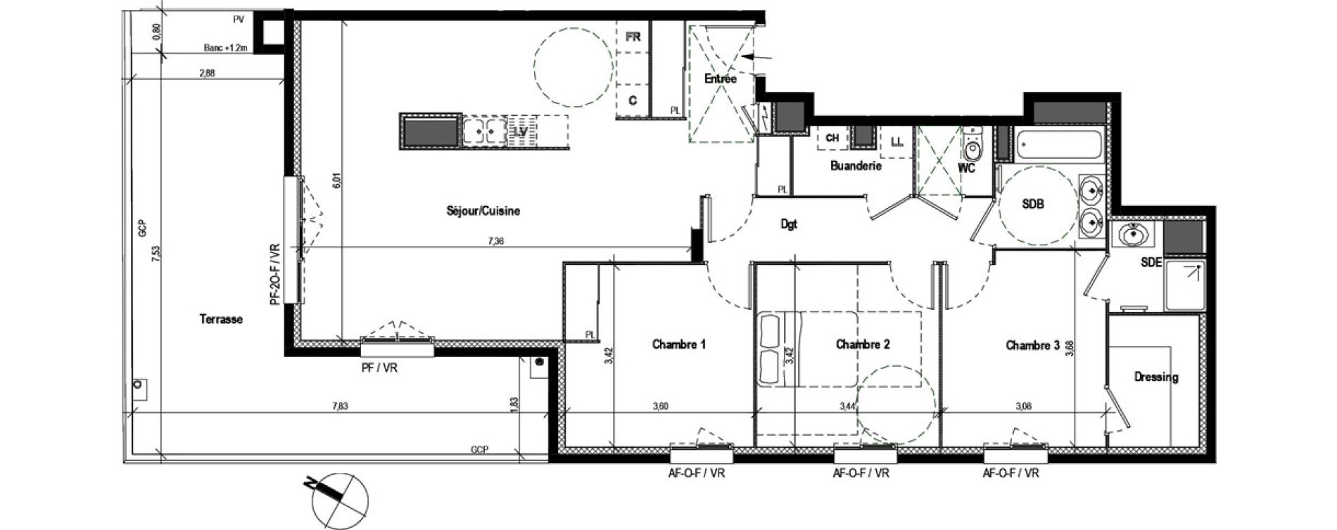 Appartement T4 de 102,00 m2 &agrave; Givors Centre
