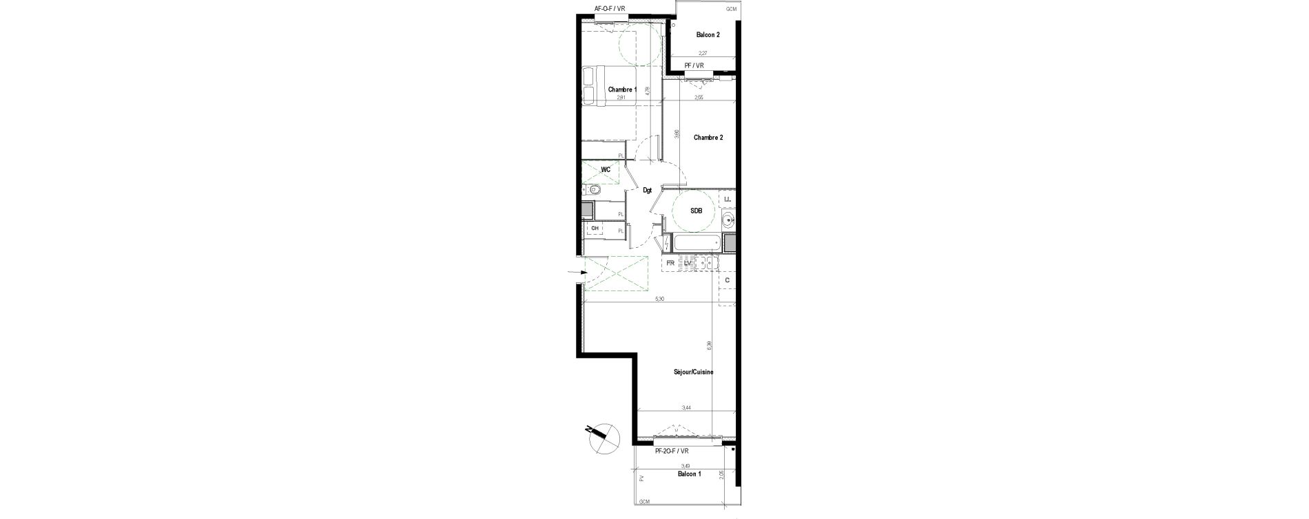 Appartement T3 de 64,80 m2 &agrave; Givors Centre