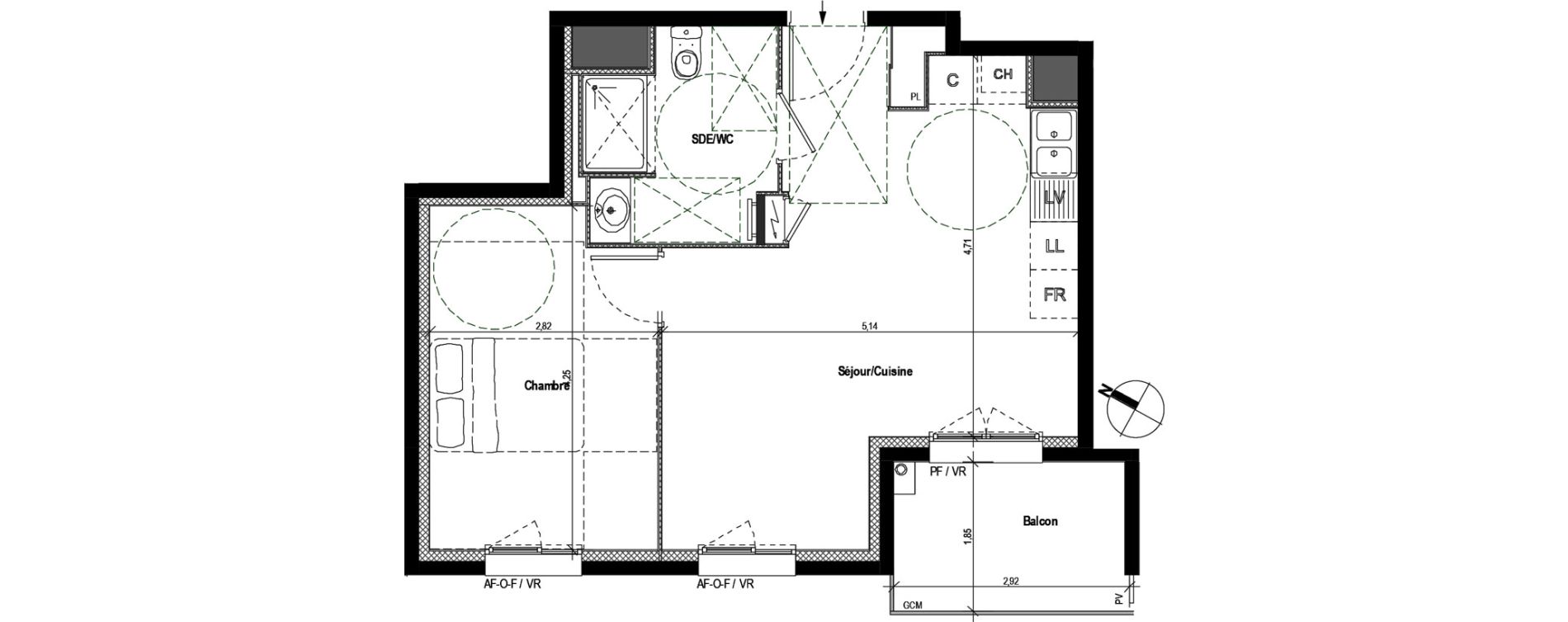 Appartement T2 de 41,70 m2 &agrave; Givors Centre