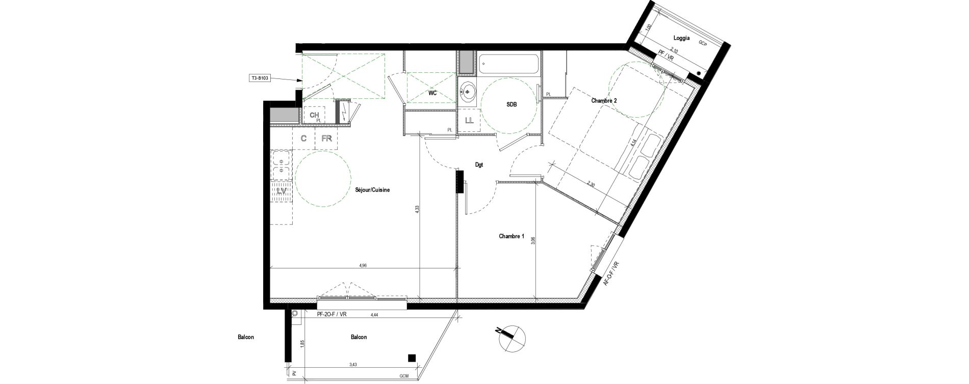 Appartement T3 de 61,60 m2 &agrave; Givors Centre