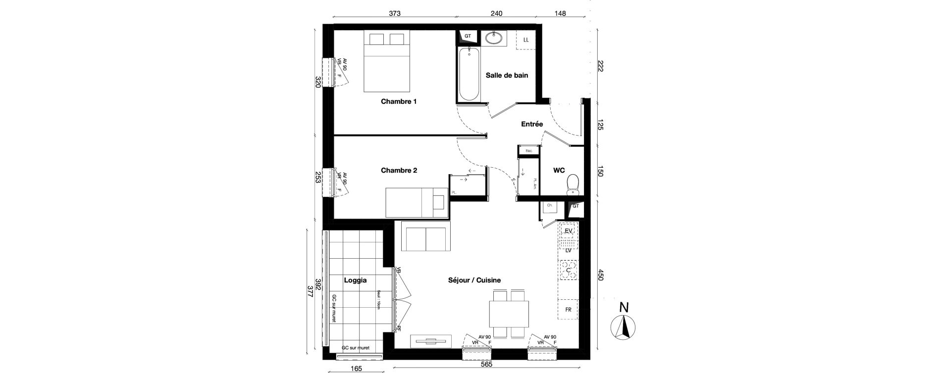 Appartement T3 de 60,74 m2 &agrave; Gleiz&eacute; Centre
