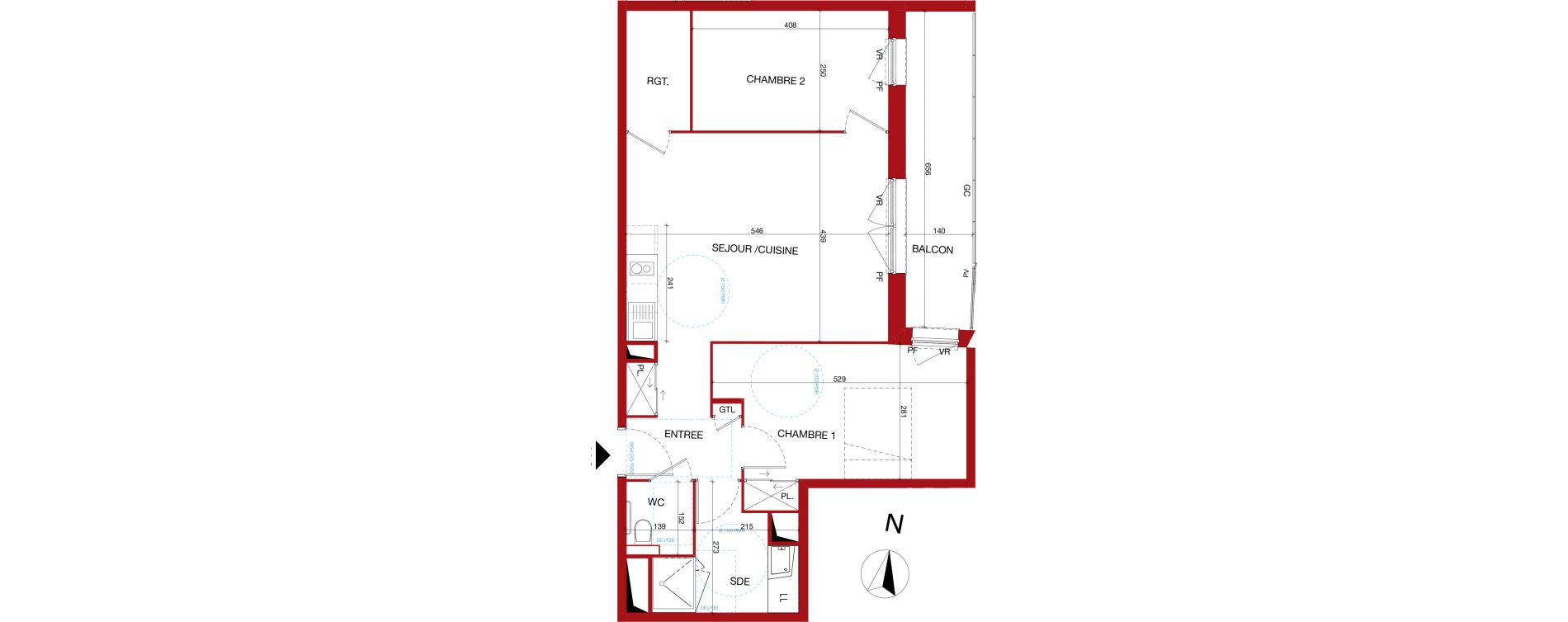 Appartement T3 de 63,11 m2 &agrave; Gleiz&eacute; Centre