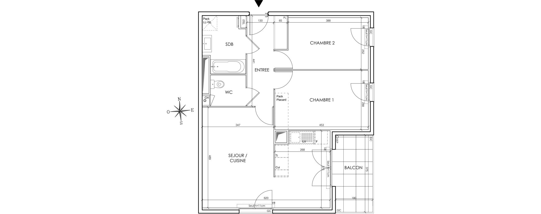 Appartement T3 de 65,12 m2 &agrave; Gleiz&eacute; Centre