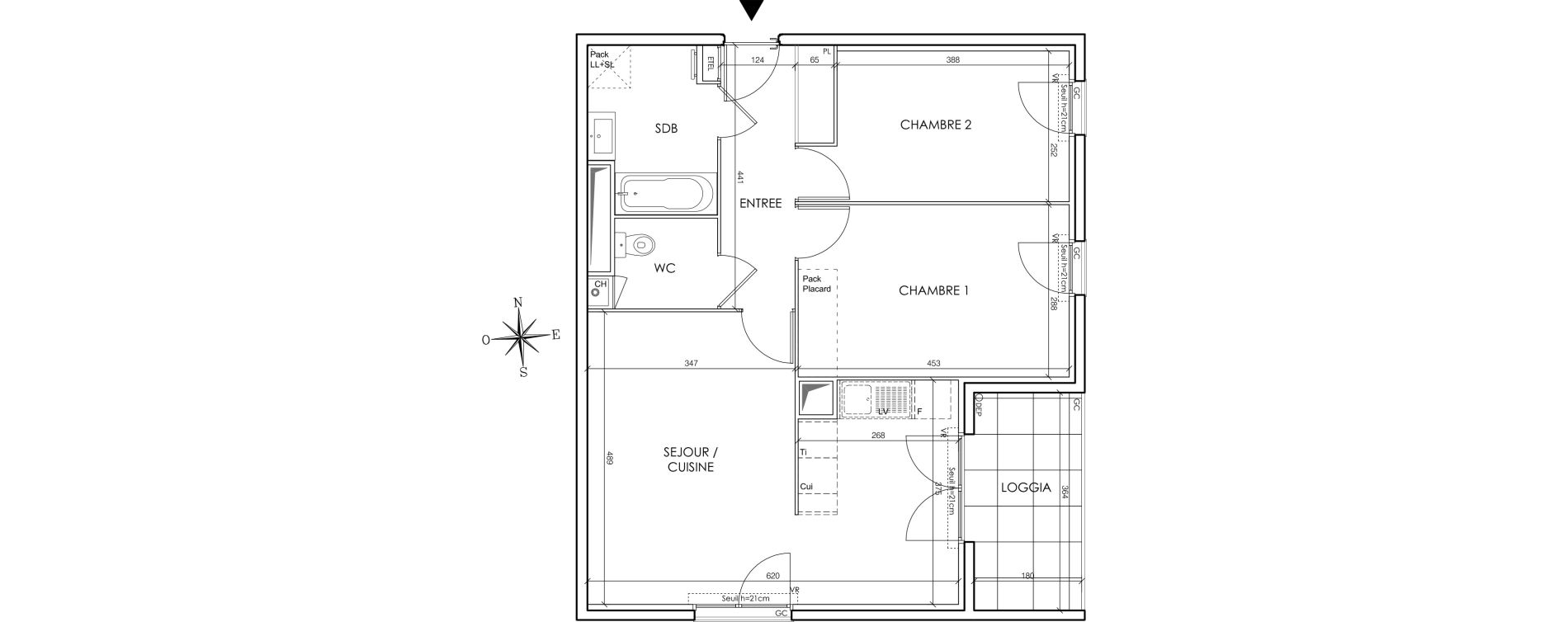 Appartement T3 de 65,02 m2 &agrave; Gleiz&eacute; Centre