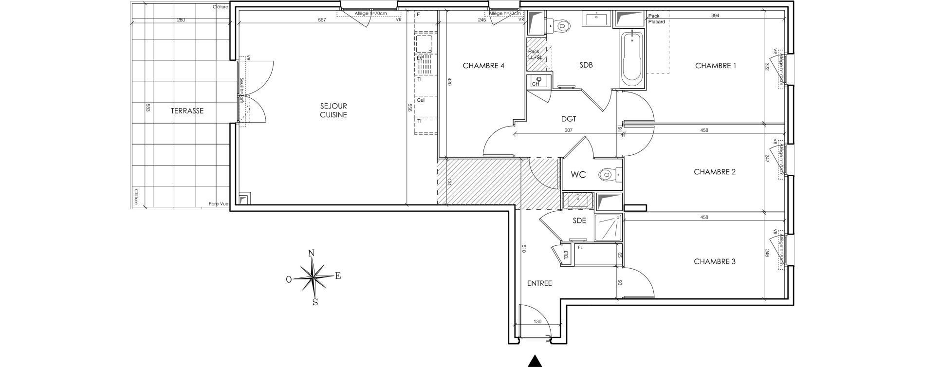 Appartement T5 de 104,67 m2 &agrave; Gleiz&eacute; Centre