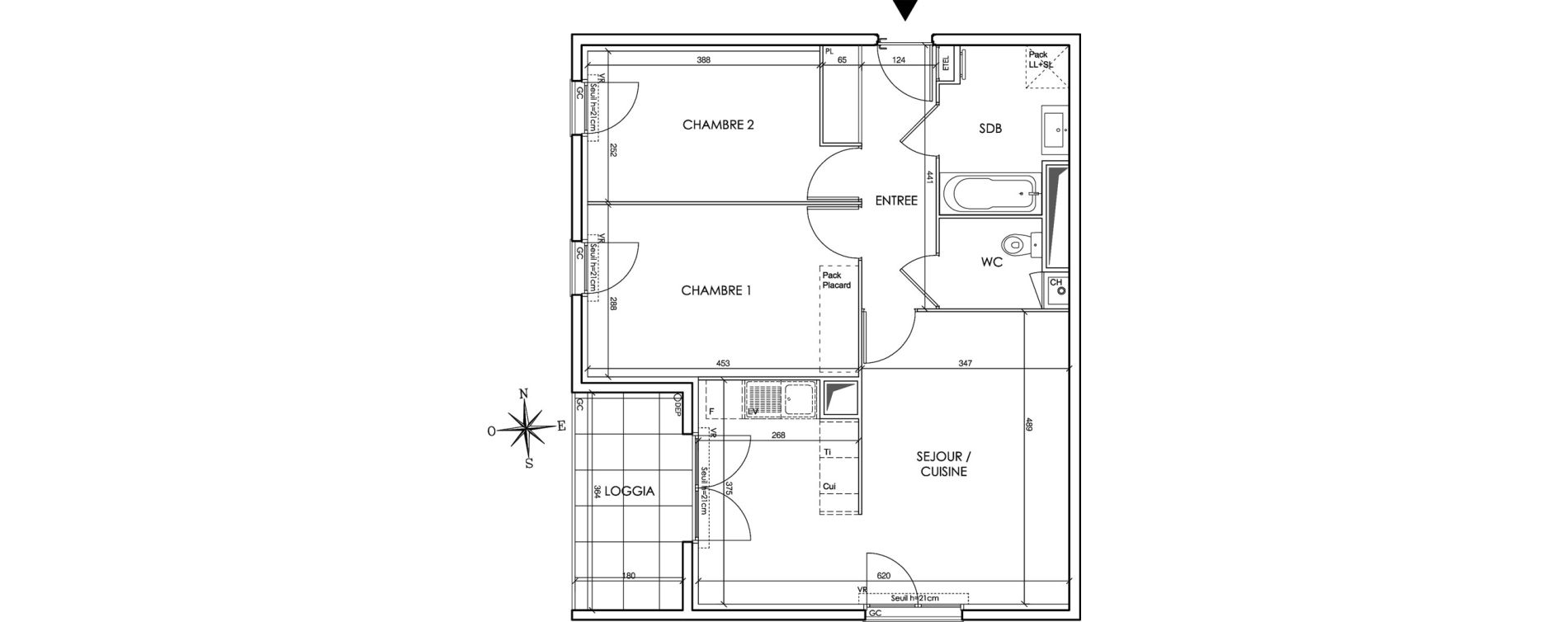 Appartement T3 de 65,02 m2 &agrave; Gleiz&eacute; Centre