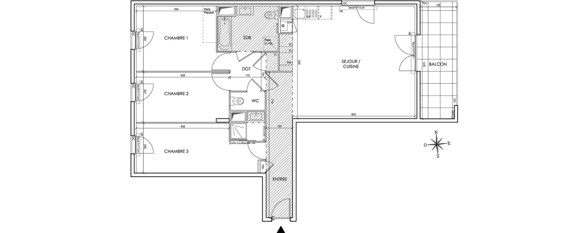 Appartement T4 de 96,39 m2 &agrave; Gleiz&eacute; Centre