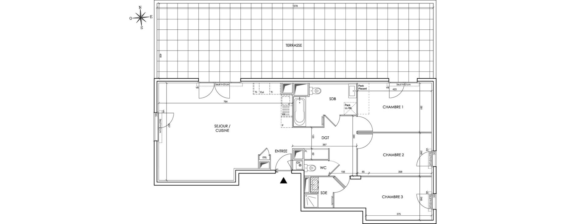 Appartement T4 de 94,24 m2 &agrave; Gleiz&eacute; Centre