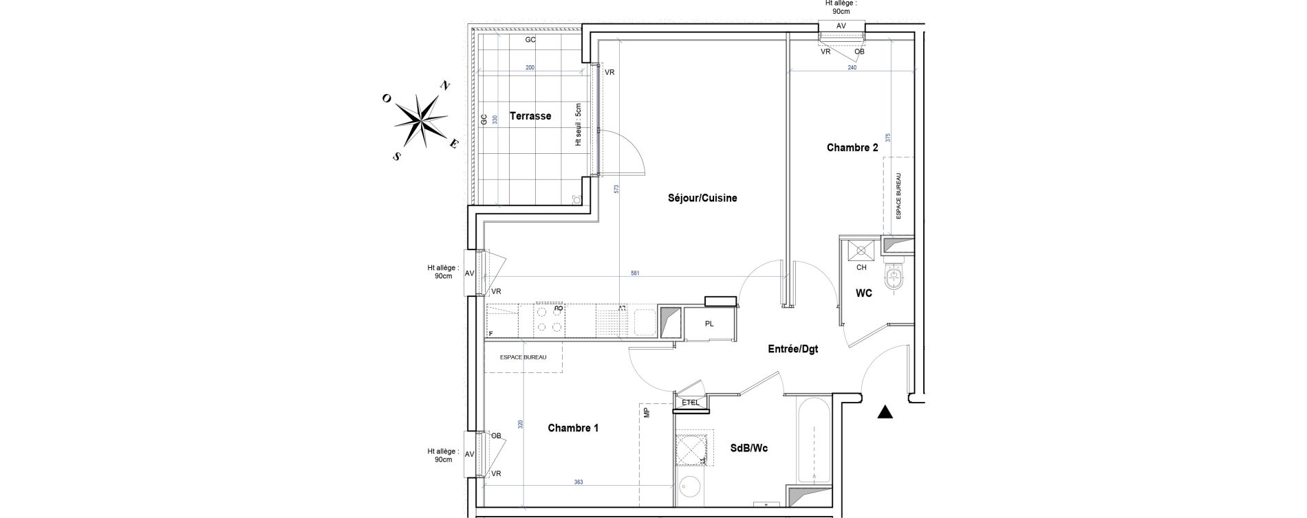 Appartement T3 de 60,78 m2 &agrave; Gleiz&eacute; Ouilly - les rousses - cherviges