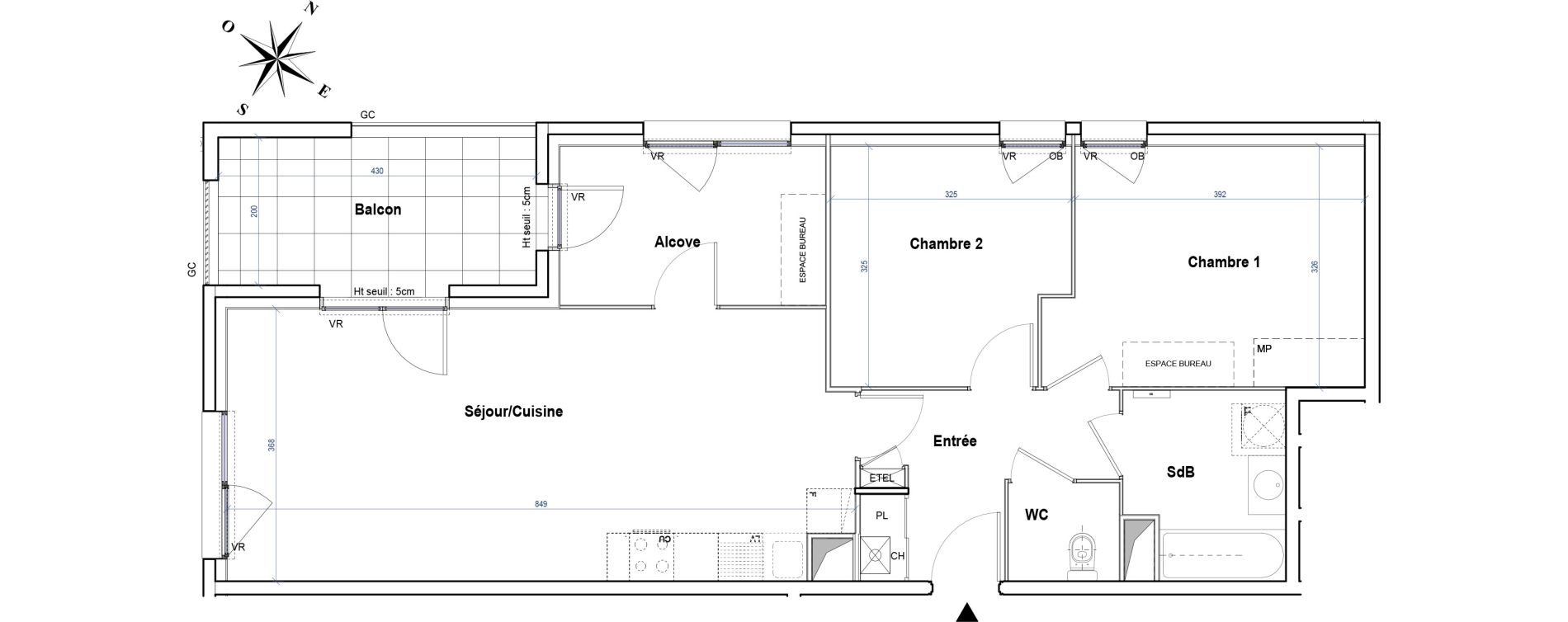 Appartement T3 de 75,42 m2 &agrave; Gleiz&eacute; Ouilly - les rousses - cherviges