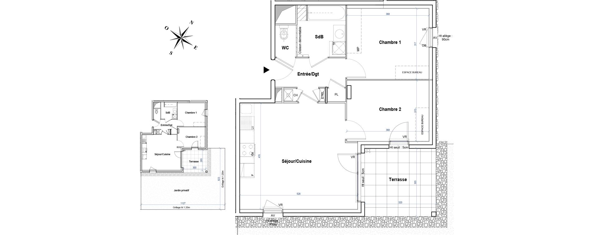 Appartement T3 de 57,99 m2 &agrave; Gleiz&eacute; Ouilly - les rousses - cherviges