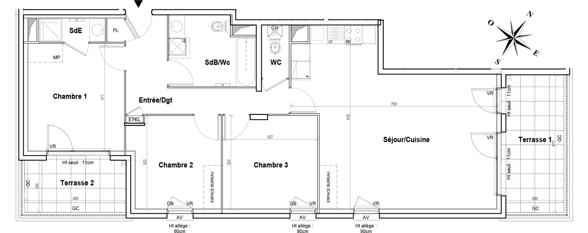 Appartement T4 de 86,99 m2 &agrave; Gleiz&eacute; Ouilly - les rousses - cherviges