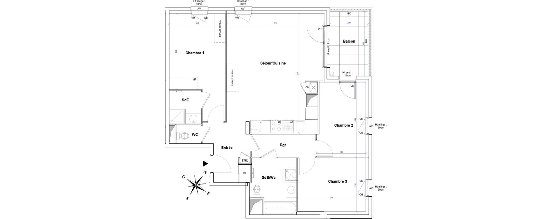 Appartement T4 de 84,64 m2 &agrave; Gleiz&eacute; Ouilly - les rousses - cherviges