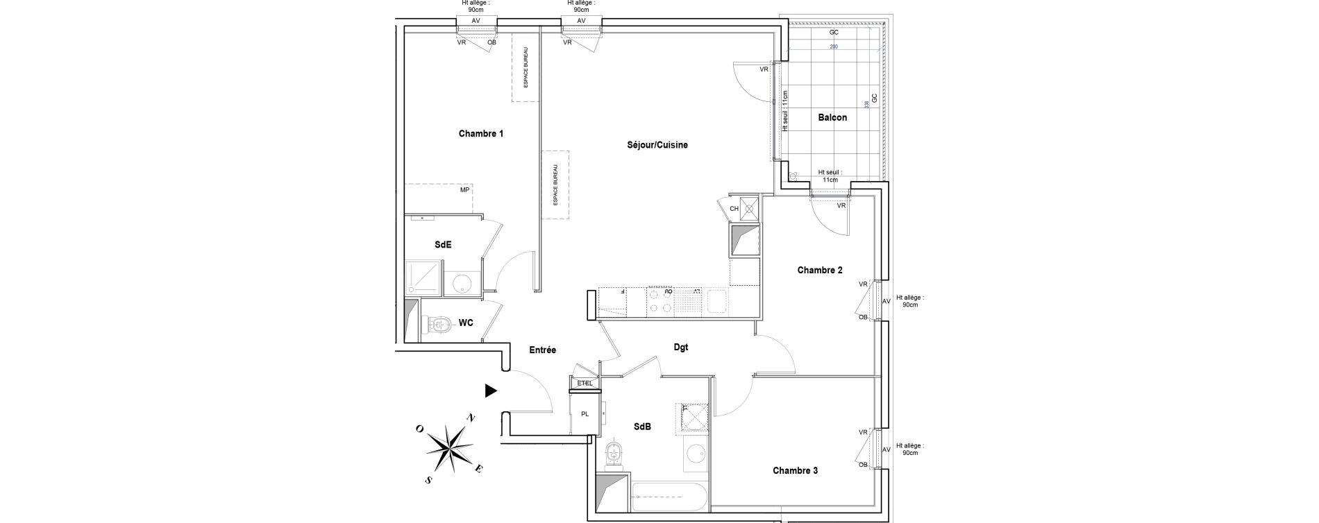 Appartement T4 de 84,64 m2 &agrave; Gleiz&eacute; Ouilly - les rousses - cherviges