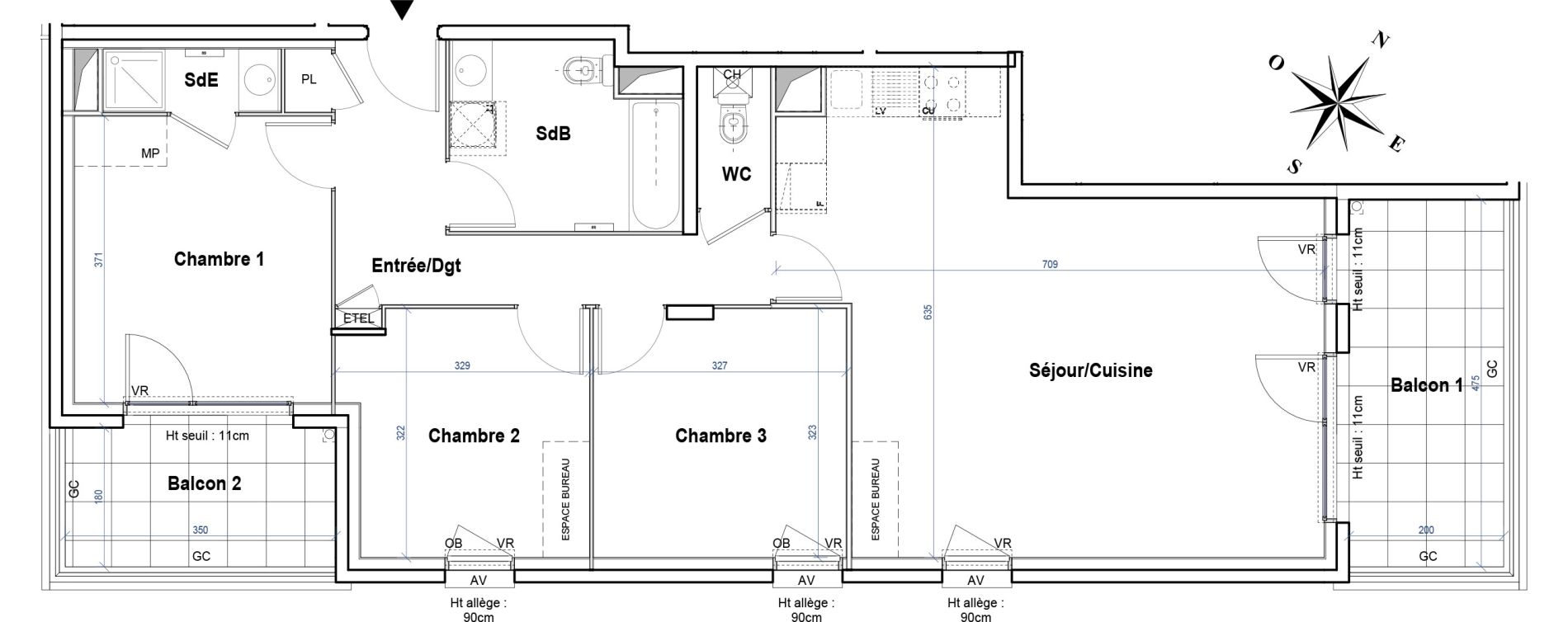 Appartement T4 de 86,99 m2 &agrave; Gleiz&eacute; Ouilly - les rousses - cherviges
