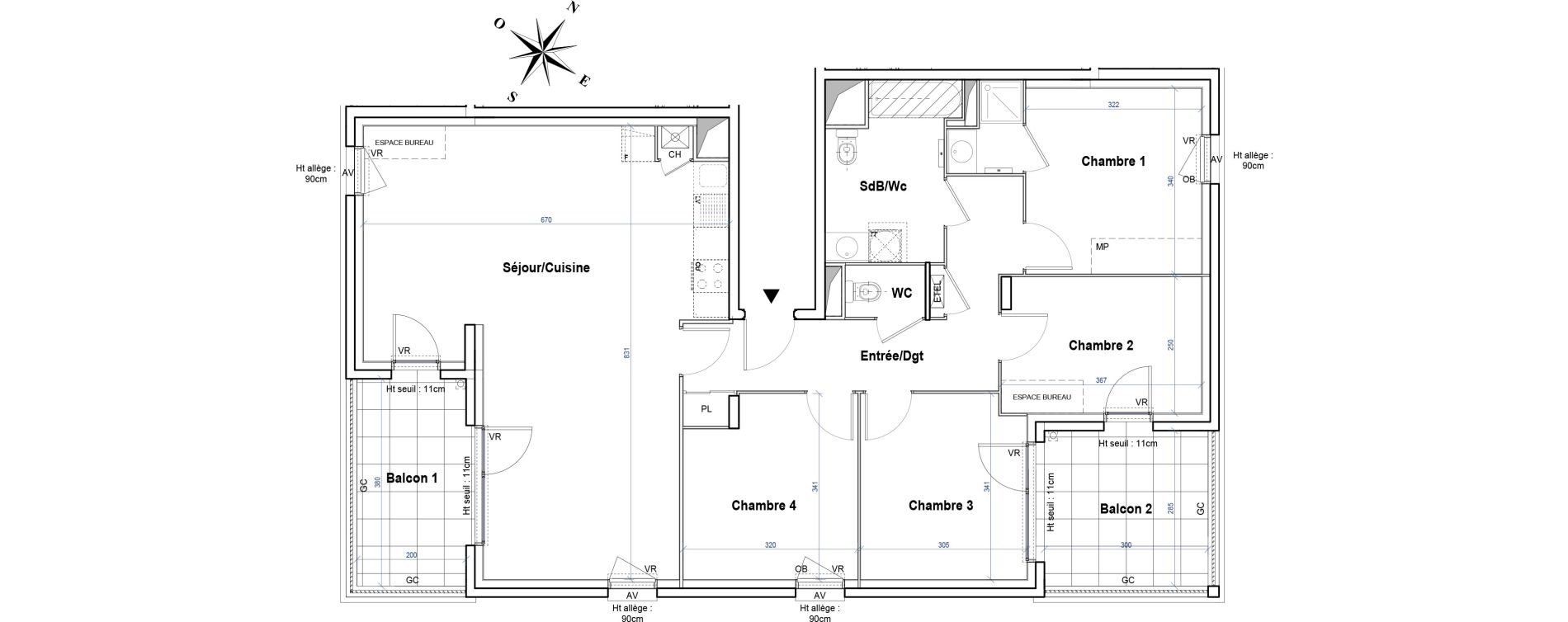 Appartement T5 de 103,98 m2 &agrave; Gleiz&eacute; Ouilly - les rousses - cherviges