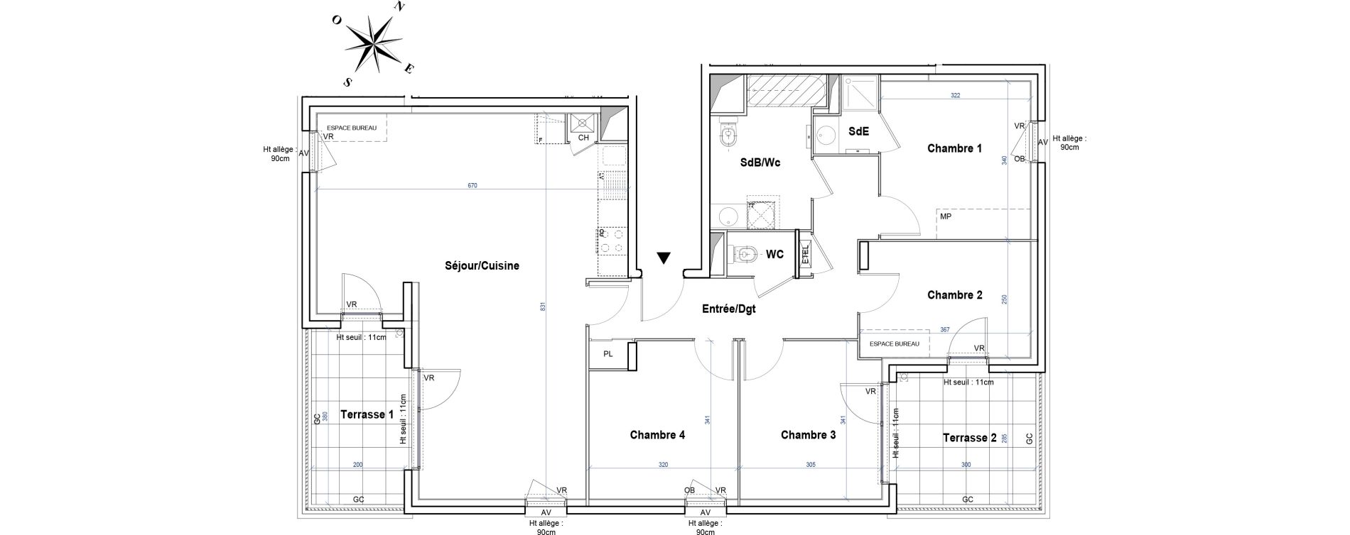 Appartement T5 de 103,98 m2 &agrave; Gleiz&eacute; Ouilly - les rousses - cherviges