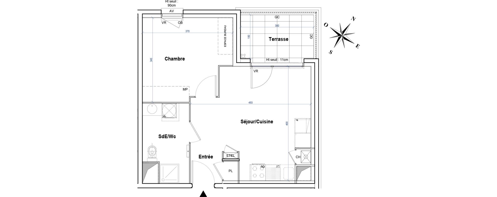Appartement T2 de 38,45 m2 &agrave; Gleiz&eacute; Ouilly - les rousses - cherviges