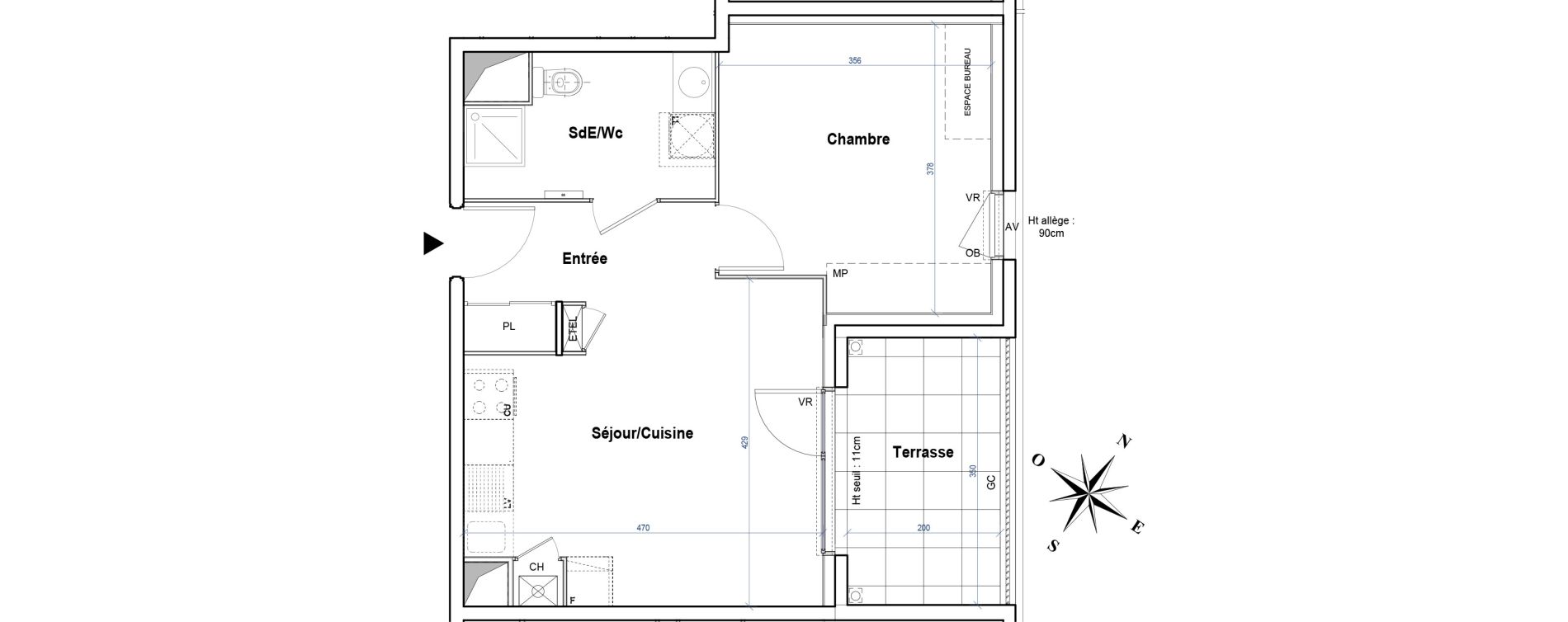 Appartement T2 de 41,26 m2 &agrave; Gleiz&eacute; Ouilly - les rousses - cherviges