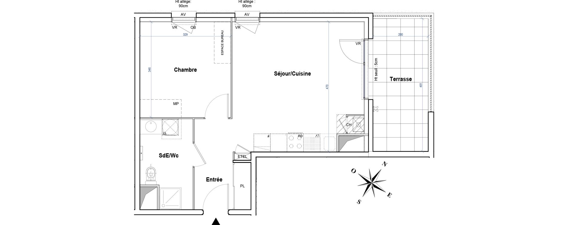 Appartement T2 de 44,72 m2 &agrave; Gleiz&eacute; Ouilly - les rousses - cherviges