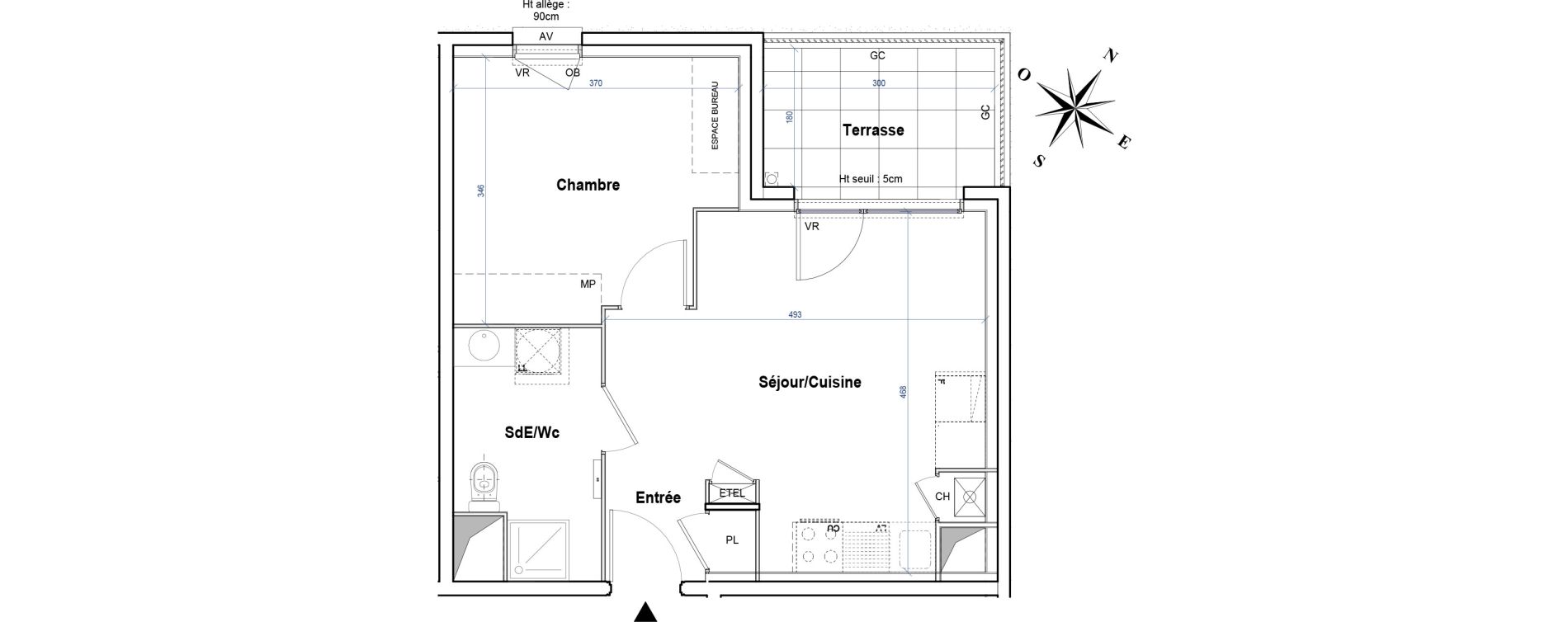 Appartement T2 de 38,45 m2 &agrave; Gleiz&eacute; Ouilly - les rousses - cherviges