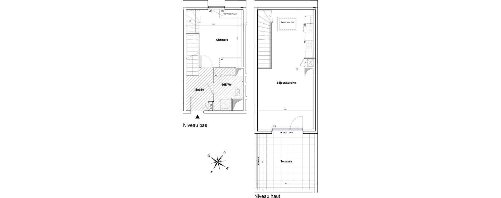 Duplex T2 de 52,15 m2 &agrave; Gleiz&eacute; Ouilly - les rousses - cherviges