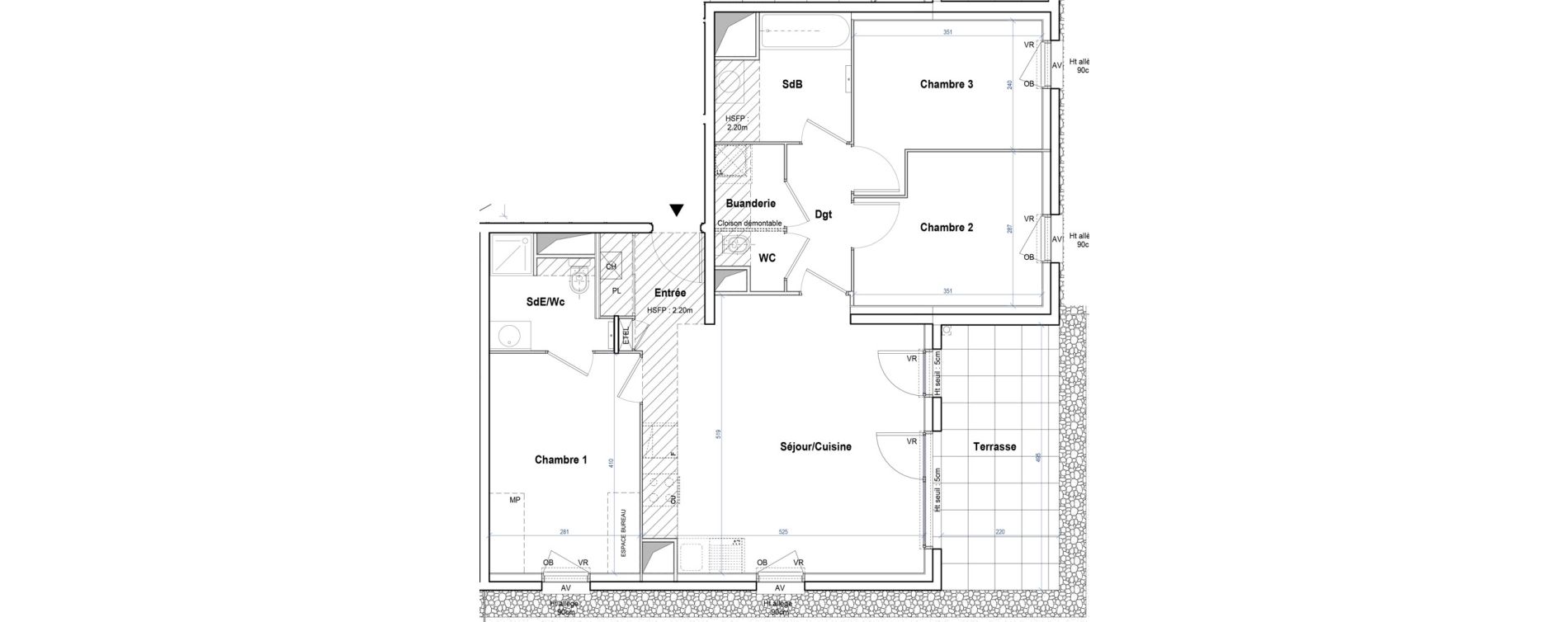 Appartement T4 de 74,65 m2 &agrave; Gleiz&eacute; Ouilly - les rousses - cherviges