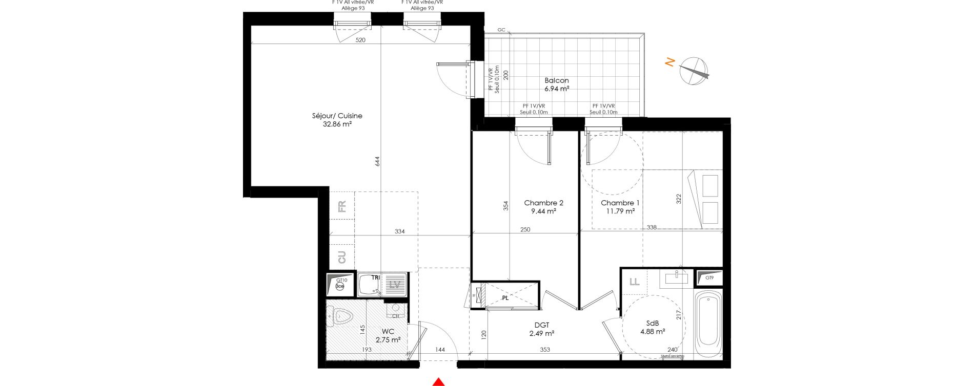 Appartement T3 de 64,20 m2 &agrave; Grigny Les arboras