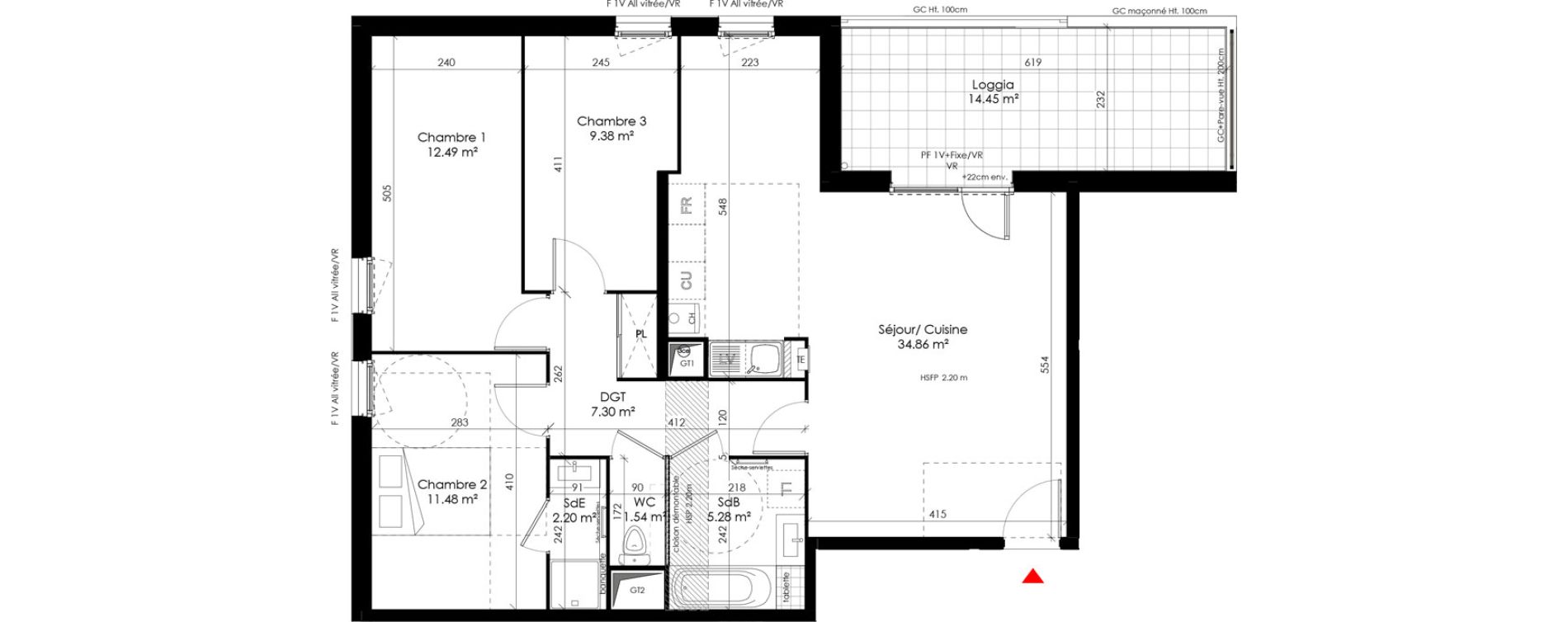 Appartement T4 de 84,53 m2 &agrave; Grigny Les arboras